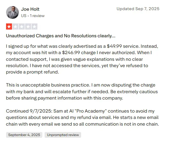 AI Pro Academy Subscription Trap