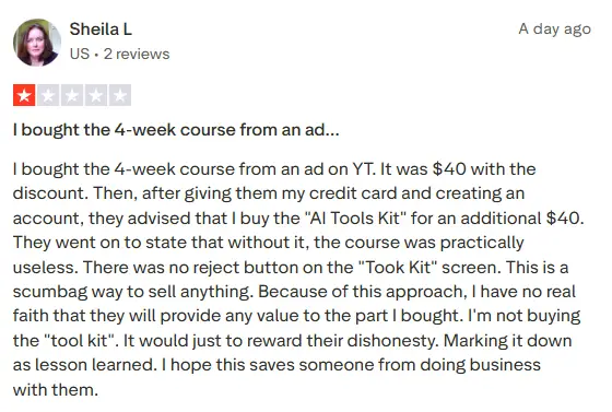 Coursiv.io Trustpilot review